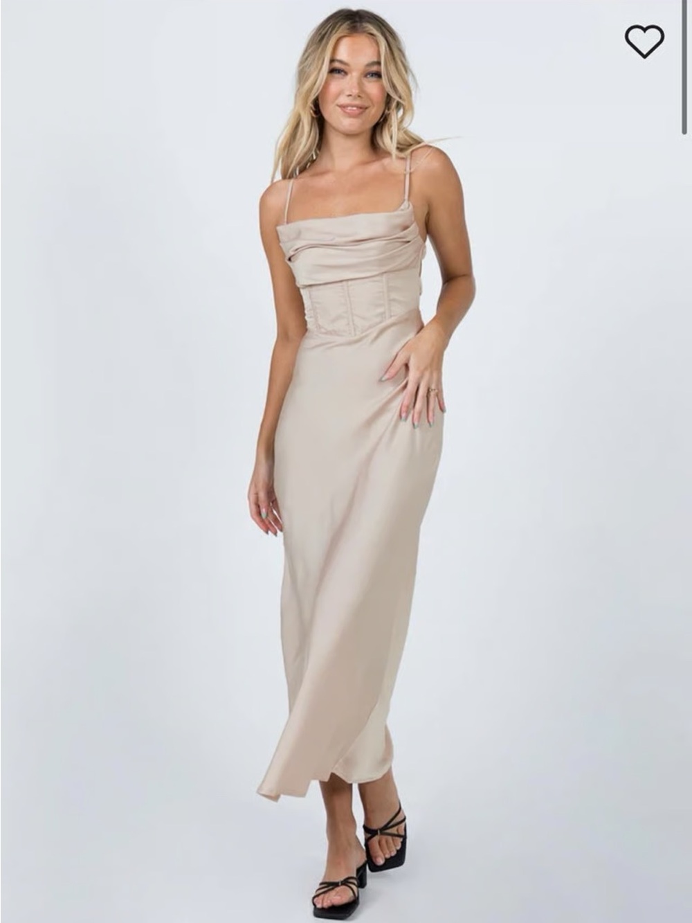 Princess Polly Lillie Midi Dress Beige